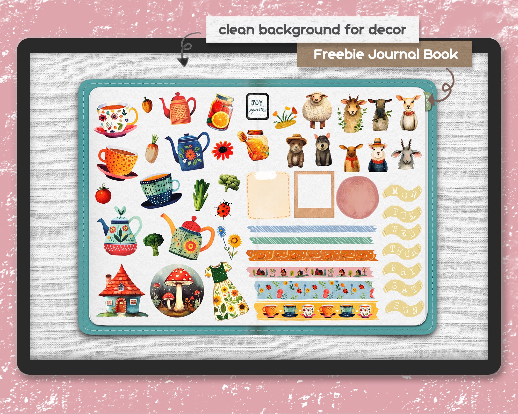 Cottagecore Digital Planner Stickers for Goodnotes iPad Stickers ...