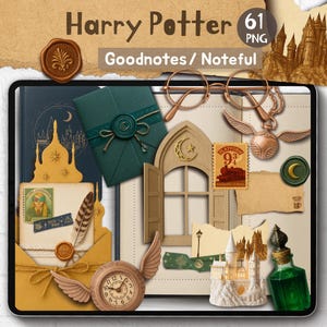 Pegatinas digitales realistas de brujas: temática de Harry Potter (PNG, Goodnotes, Noteful)