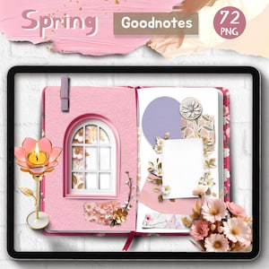 Realistische lente digitale sticker Floral Goodnotes Realistische digitale planner Lente realistisch digitaal dagboek Scene Creator Commercieel gebruik