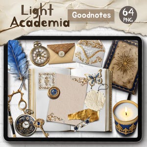Light Academia Realistische digitale sticker Aesthetic Mood Board Commercieel gebruik Clipart Scene Creator Victoriaans realistisch object