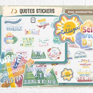 Stickers numériques Quotes Sticker Goodnotes Journal d'entretiens personnels Sticker OneNote Agenda numérique Sticker citations Inspiration, prérecadré Goodnote