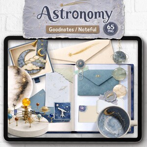 Realistic Stickers: Astronomy Goodnotes Sticker Set, Astrology Celestial Scene Creator