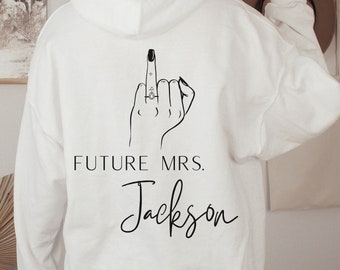 Custom Future Mrs. Sweatshirt, Personalized Engagement Gift, Custom Bridal Gift, Personalized Fiancee Gift, Custom Engagement Party Gift