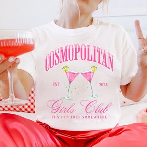 Cosmopolitan Cocktail Club Shirt Cosmo Girls Club Social Club Tshirts Luxury Bachelorette Merch Brunch Trendy Drinking Shirt Girlfriend Gift