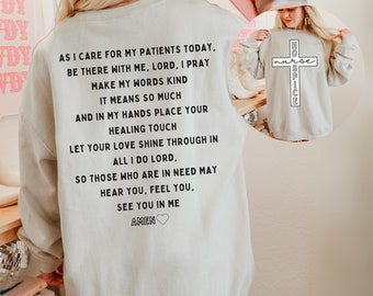 Hospice Nurse Sweatshirt: Prayer Gift, Spiritual Comfort