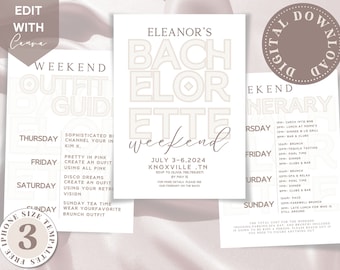Retro Disco Bachelorette Itinerary Template, Austin Weekend (Canva, Digital Download)