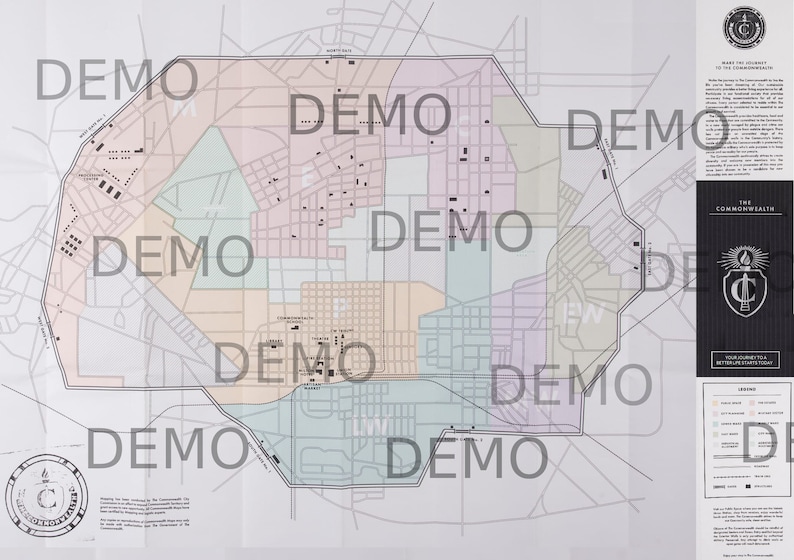 Mapa de la Commonwealth / The Walking Dead Etsy México