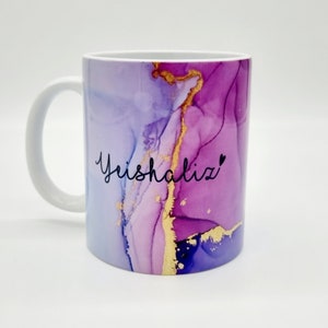 Mother&#39;s day gift | 11oz Mug | Name Mug | Personalized Mug | Custom Coffee Mug | Gifts for her | Pink Marble Mug | Purple Marble Mug