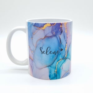 Marble Effect Mug | Name Mug | Personalized Mug | Custom Coffee Mug | Gifts for her | Pink Marble Effect Mug | Purple Marble Mug | Blue Mug