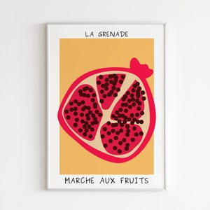 Póster de granada del mercado de frutas, arte mural, arte mural de diseñador, moderno, minimalista, regalo, tendencia, impresiones enmarcadas y solo impresiones