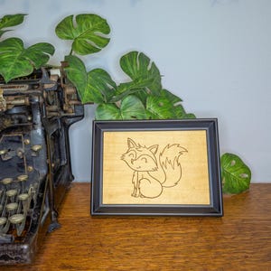 Cartoon Fox Picture - Wooden Art - Nursery Décor- Wood Gift - British Wildlife -