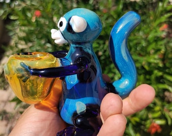 Handmade Monkey Pipe Unique Glass Pipes Squirrel Hand Pipe Pretty Pipes Beautiful Gift