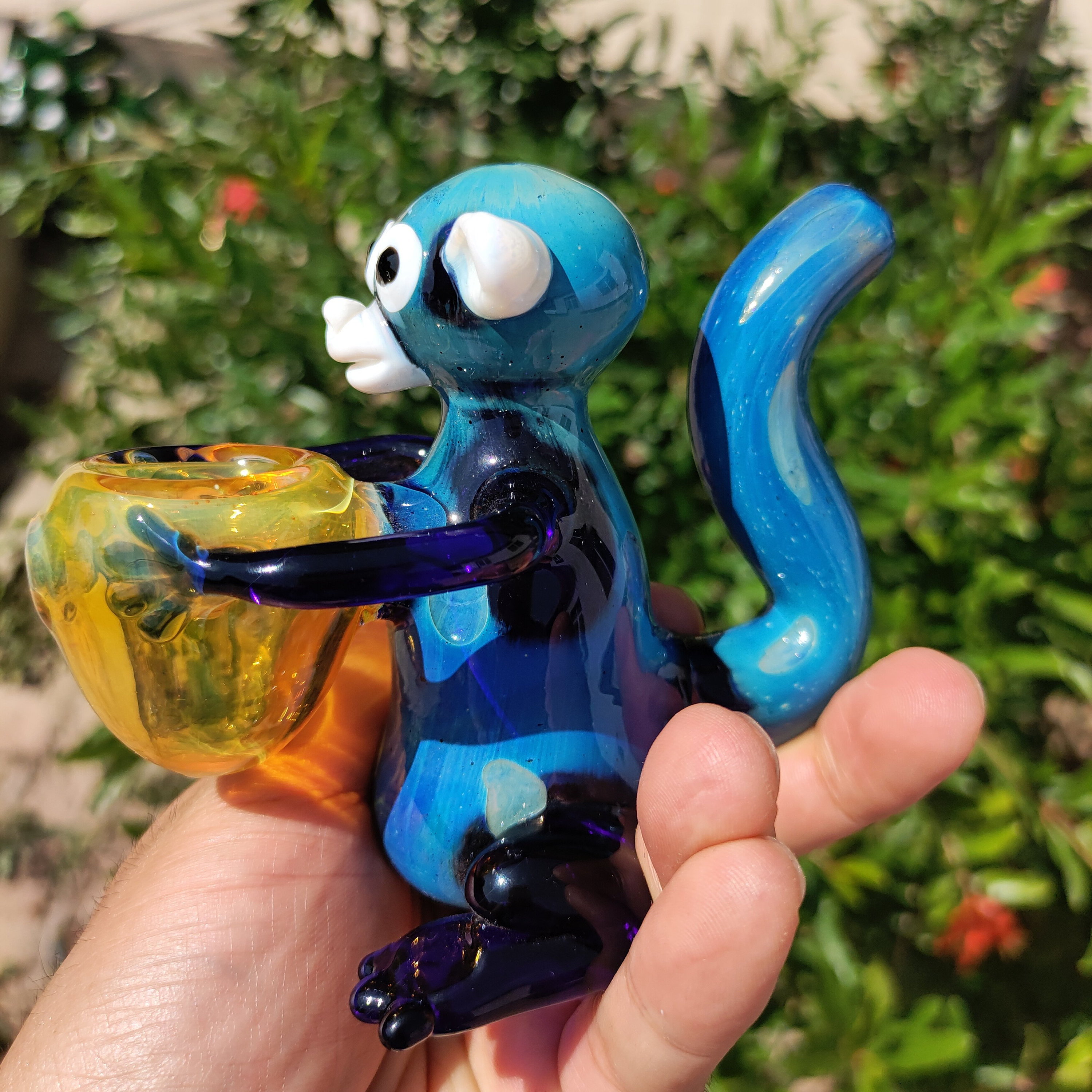 Handmade Monkey Pipe Unique Glass Pipes Squirrel Hand Pipe Etsy