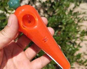 Handmade Carrot Shape Pipe Vegetable Unique Glass Pipes Mystery Hand Pipe Pretty Pipes Beautiful Gift