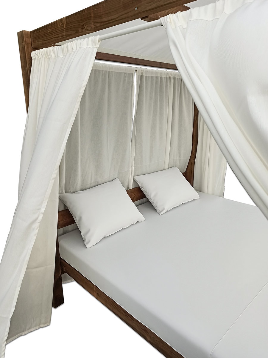 Balinese Wooden Bed With Outdoor Canopy Etsy