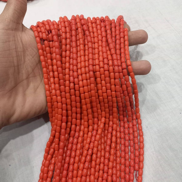 Natural taiwan coral tube shape beads for jewellery and bracelets making .