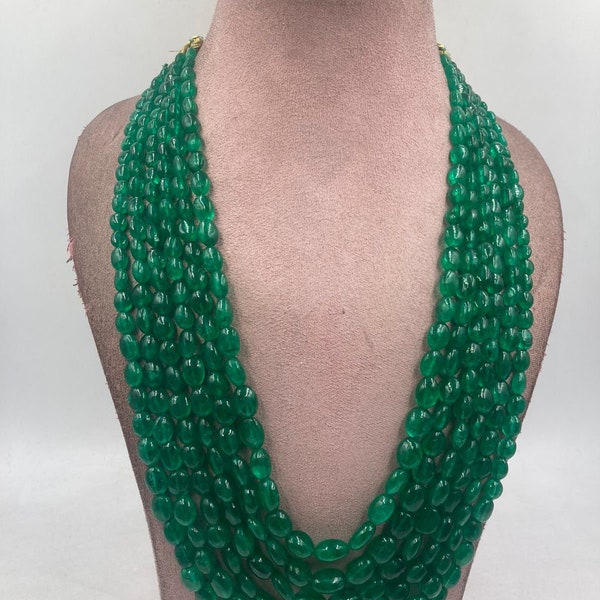 Natural Beryl Plain Tumbled Beads Size 6x8mm to 9x12mm Deep Green Beryl Necklace Beads Good Quality Hand-made Beads Gemstone bestseller