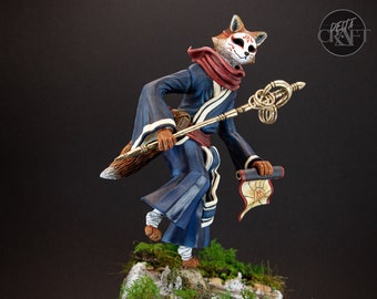 Kitsune Vos Krijger Monnik Beeldje