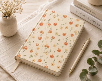 Orange Floral Seamless Pattern | Vintage Cottagecore Flowers | Digital Paper | Surface Pattern for Fabric, POD, Scrapbook & Crafts