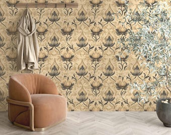 ヴィンテージ壁紙 ウッド #3654 - Etsy 日本