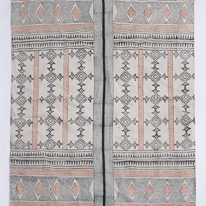Handmade Block Print Cotton Rug: Bohemian Floral Area Rug