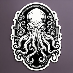 Cthulhu H.P. Lovecraft Vinyl Sticker for Laptops, Waterbottles, Gifts Etc.