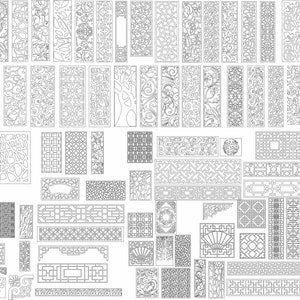 Modern Room Dividers Panels Patterns cnc files Panel Dxf SVG,Lightburn Art Library for Laser Cut cnc plasma, laser cut files