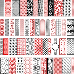 Paneelcollectie cnc-bestanden Paneel Dxf SVG, Lightburn Art Library voor Laser Cut cnc plasma, laser cut bestanden, cnc patronen Stencil