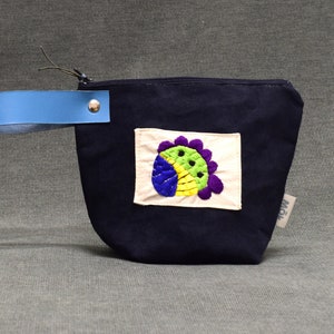 Handmade leather handle fabric case