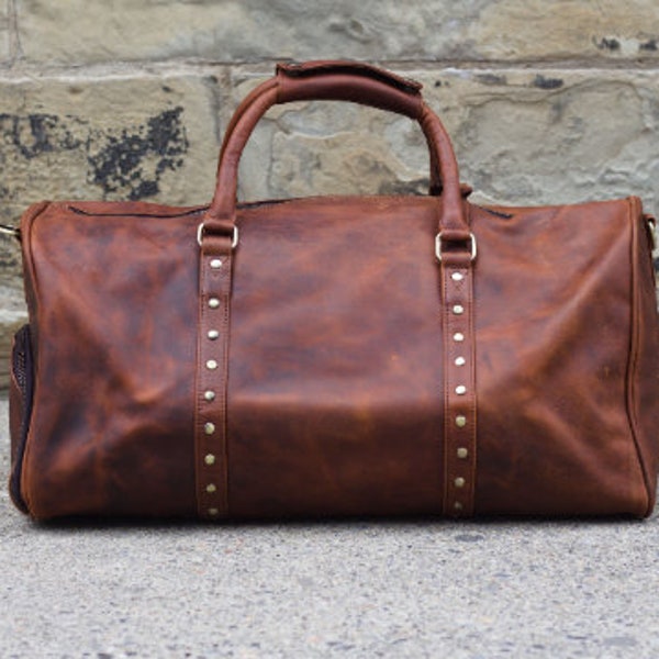 Leather Gym Bag Etsy