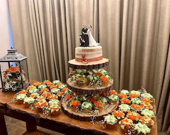 3 tier rustic wedding cake stand