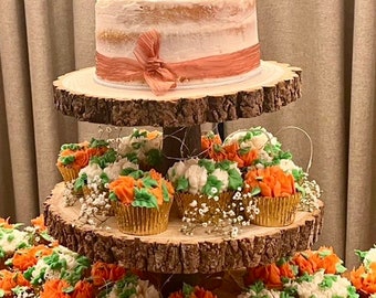 4 tier rustic wedding cake stand