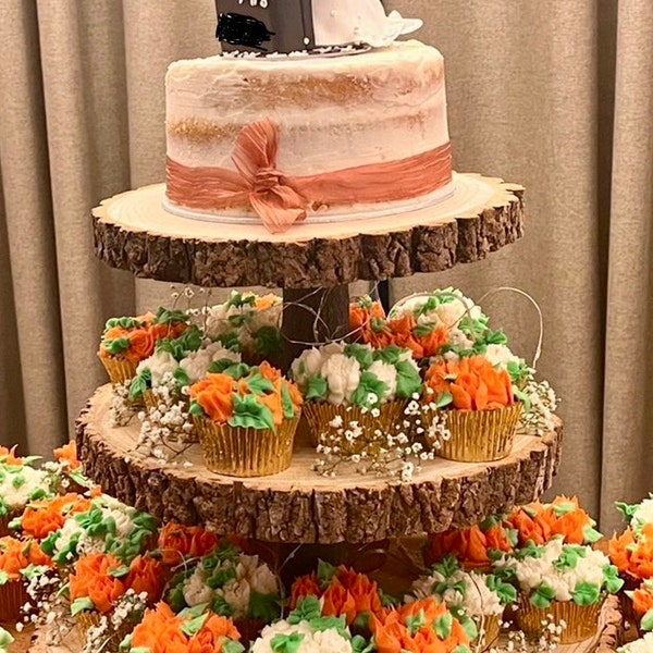 4 tier rustic wedding cake stand