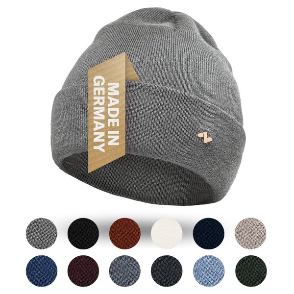 NYTTED® Merino Mütze aus 100% feinster Merinowolle für Damen & Herren kuschelig weich u. sehr warm - Wollmütze Strickmütze Wintermütze