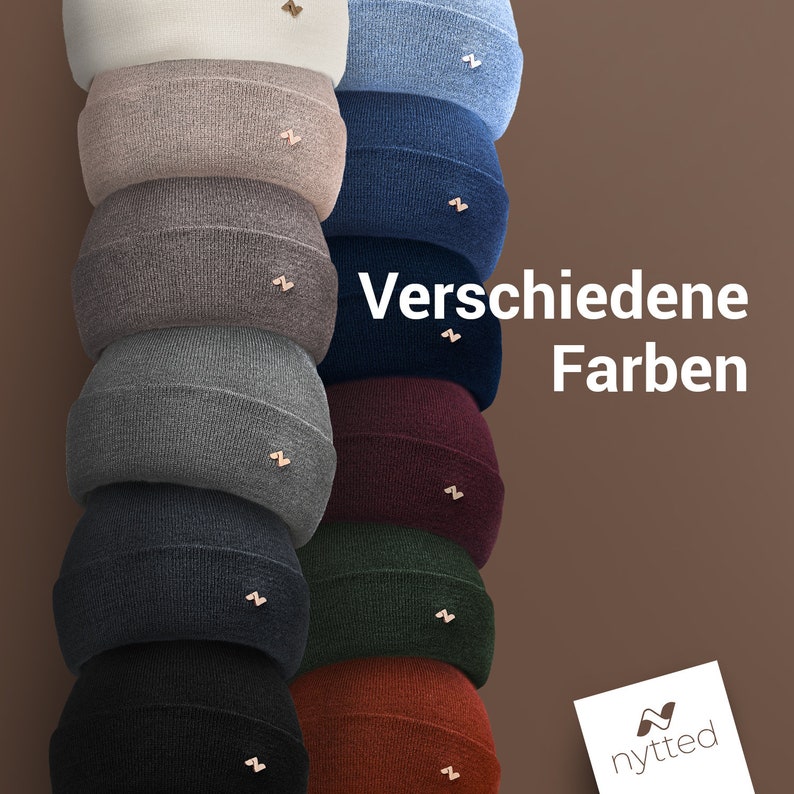 NYTTED® Merino Mütze aus 100% feinster Merinowolle für Damen & Herren kuschelig weich u. sehr warm Wollmütze Strickmütze Wintermütze Bild 5