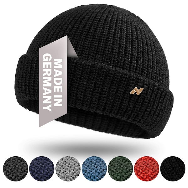 NYTTED® Troyer Mütze aus 100% feinster Schurwolle für Damen & Herren Winter Mütze Fisherman Beanie Docker Mütze Fischer Mütze Strickmütze