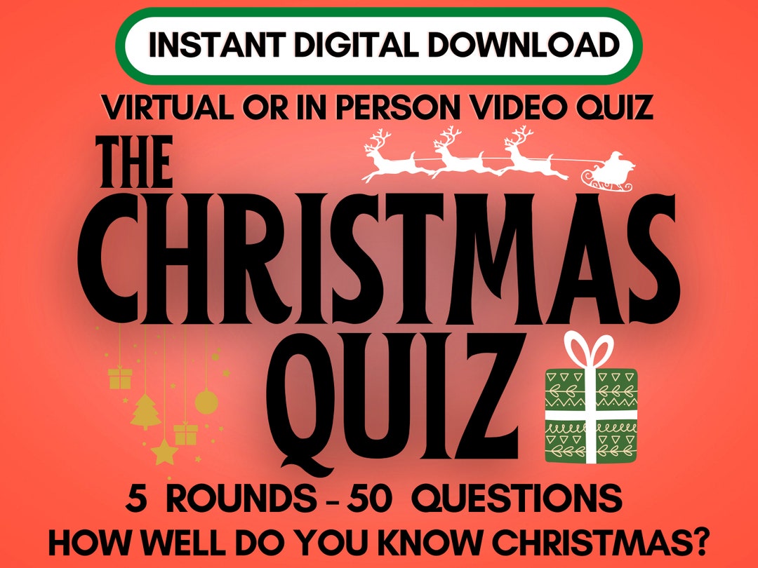 The Christmas Quiz, Fun Festive Trivia Questions for Xmas Parties, Christmas Party Games - Etsy