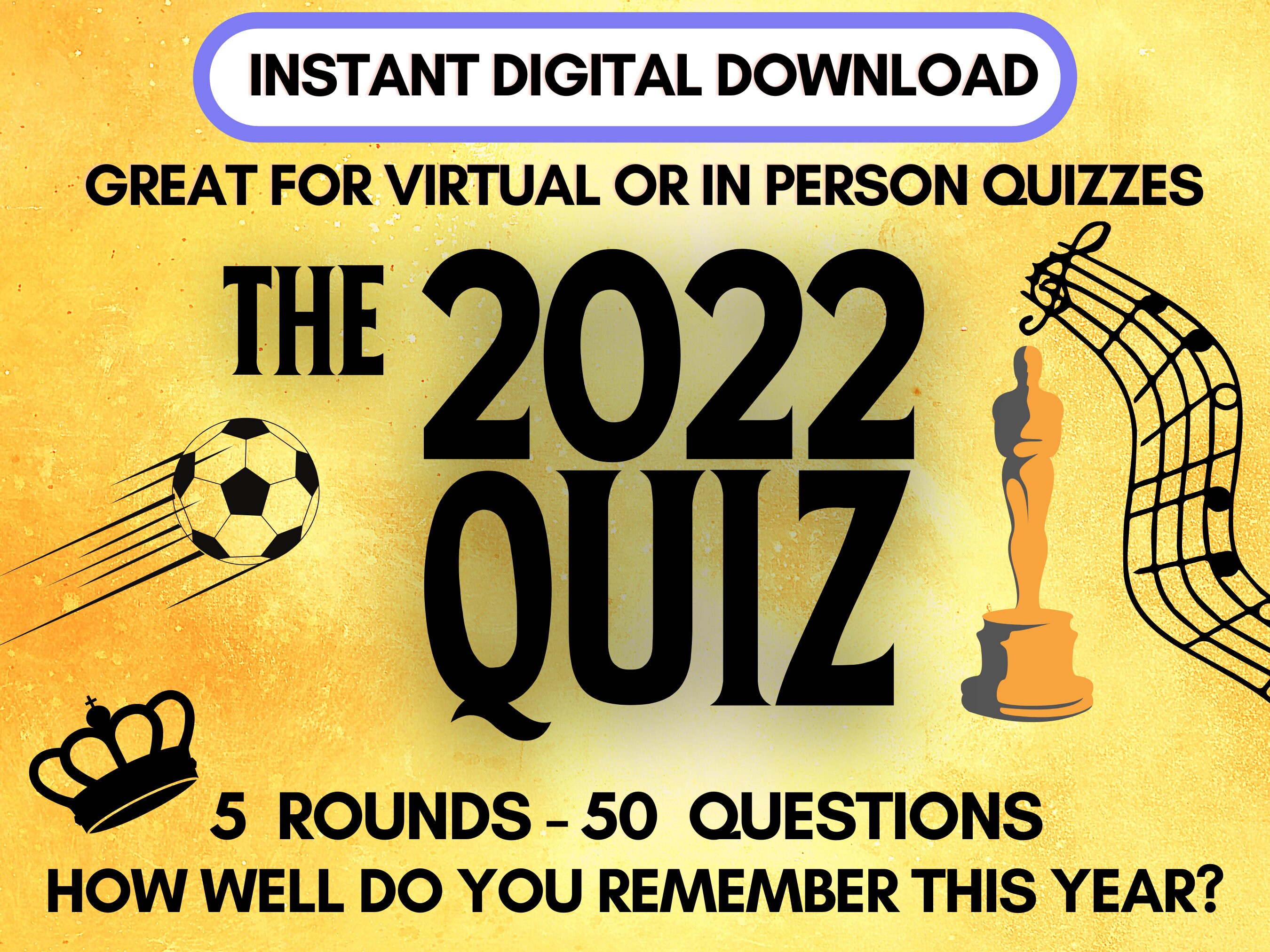 The Big Fat 2022 Quiz of the Year Etsy UK