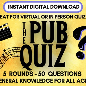 General Knowledge Pub Quiz with Classic Trivia Questions
