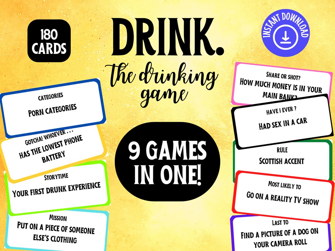 Printable Drinking Game for Parties, Never Have I Ever / Most Likely to
