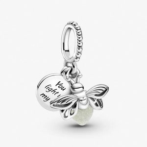 Pandora Glow-in-the-dark Firefly Dangle Charm, Compatible With Pandora Bracelet, Sparkling Pendant, S925 Sterling Silver, Gift for her Bild 1