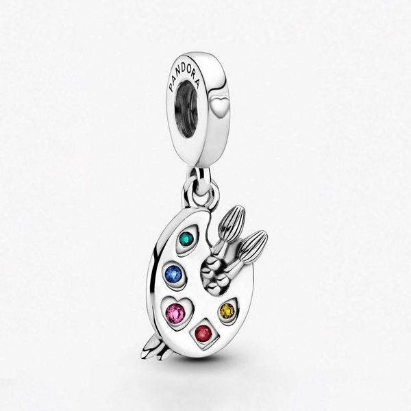 Pandora Artist's Palette Dangle Charm, Compatible With Pandora Bracelet, Sparkling Pendant, S925 Sterling Silver, Gift for her