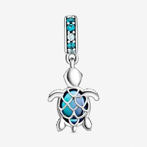 Pandora Murano Glass Sea Turtle Dangle Charm, Compatible con Pandora Bracelet, Sparkling Pendant, S925 Sterling Silver, Regalo para ella imagen 3