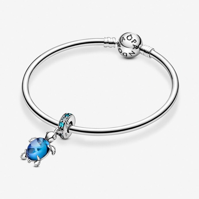 Pandora Murano Glass Sea Turtle Dangle Charm, Compatible con Pandora Bracelet, Sparkling Pendant, S925 Sterling Silver, Regalo para ella imagen 5