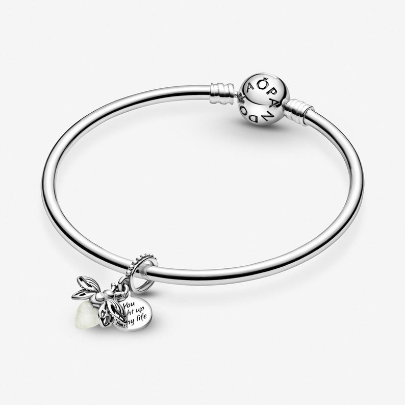 Pandora Ciondolo lucciola fosforescente, compatibile con bracciale Pandora, ciondolo scintillante, argento sterling S925, regalo per lei immagine 5