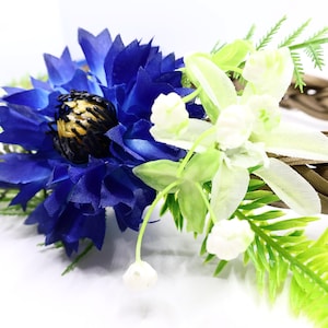 Flower Crown Adjustable Size Colorful Wedding Blue Cornflower Floral Headpiece Flower Wreath Florar Crown Hair Accesories