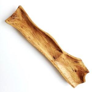 Grande piatto per snack in legno fatto a mano in rovere, vassoi da portata 2 in 1, ciotole per frutta, ciotole in legno, vassoio per snack, arredamento rustico per cucina, 38 cm / 14,96''
