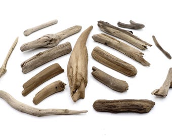 Unique Driftwood 16 pcs Decorative Driftwood Natural Drift Wood Driftwood Branch Beach Wood Round Driftwood 3.5 - 12.0 cm / 1.37 -  4.72''