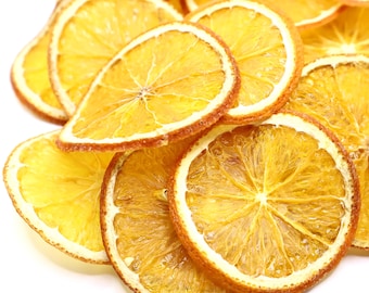 Tranches d'orange séchées | Rondelles d'agrumes déshydratées pour garniture de cocktails | Pot-pourri artisanal | Décoration rustique pour mariages et gâteaux 4–6 cm / 1,6–2,4 po