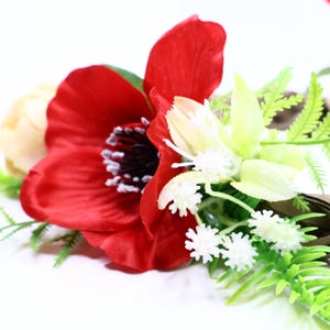 Flower Crown Adjustable Size Poppy Flower Colorful Wedding Headpiece Photoshoots Boho Floral Headpiece Flower Wreath Florar Crown